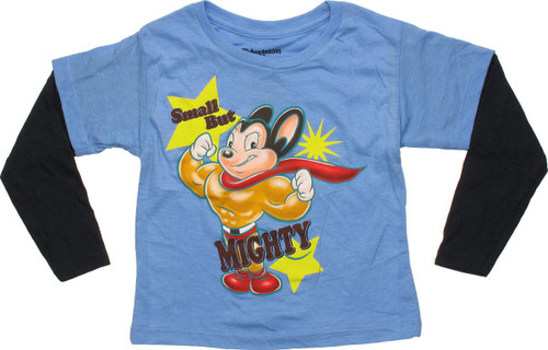 Mighty Mouse Small Mighty Blue LS Toddler T-Shirt