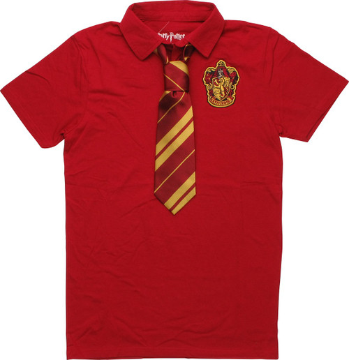 land Miniatuur De neiging hebben Harry Potter Gryffindor Crest Tie and Polo Shirt