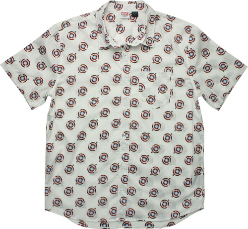 Captain America All Over Print Button Down Shirt