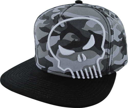 Punisher Logo Camouflage Snapback Hat