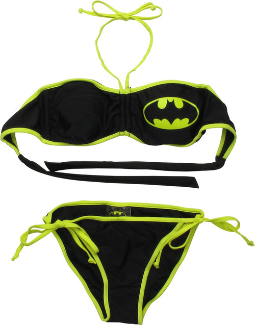 Batman Logos Halter Soft Tie Bikini Swimsuit