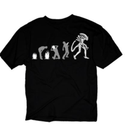 Alien Evolution of Alien Black T-Shirt