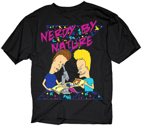 BEAVIS AND BUTTHEAD NERDY BY NATURE Tシャツ Beavis and Butthead Nerdy by Nature Black T-Shirt