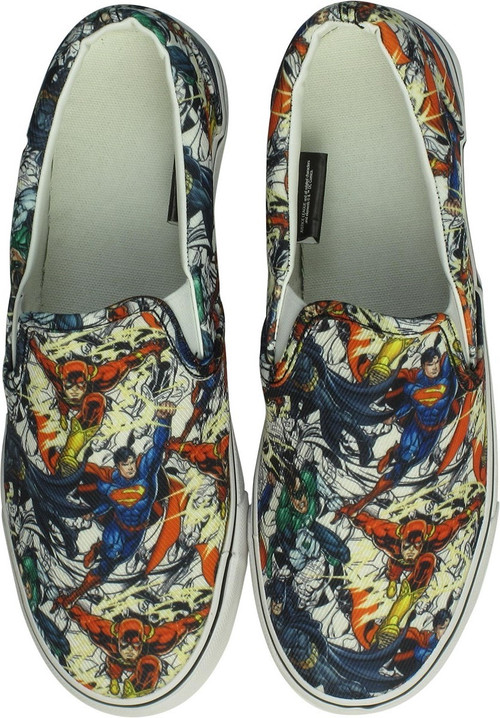 Justice League Heroes White Deck Shoes