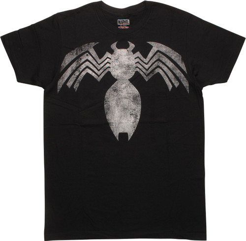 Venom Faded Distressed Logo Black T-Shirt
