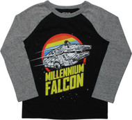 Star Wars Falcon Retro Youth T-Shirt - Long Sleeve