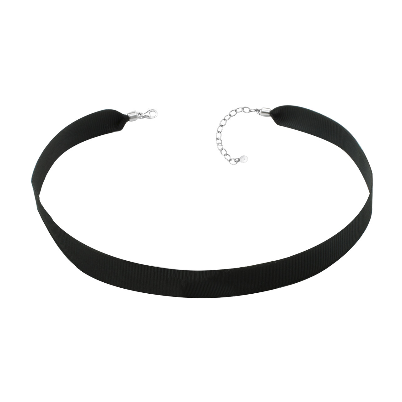 ZABLE Starter Black Ribbon Choker w/ Sterling Tassle Adj 13 to 15 BZB-970