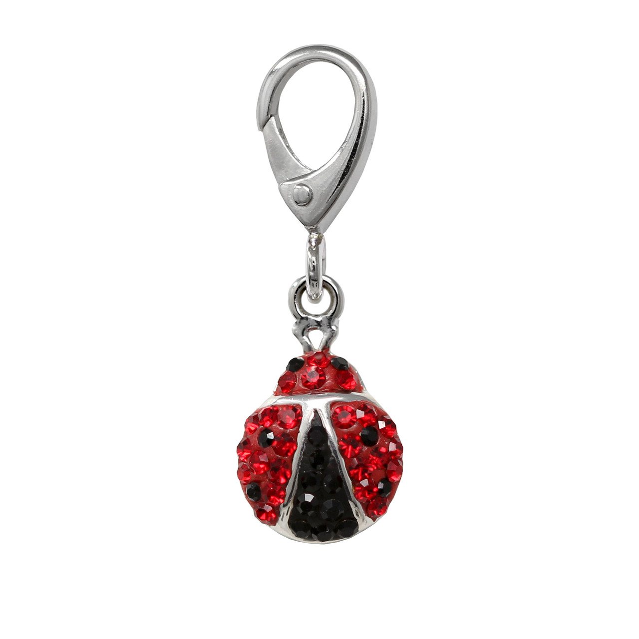 emulsie bloed driehoek ZABLE Ladybug Swarovski Crystal Clip-On Charm LC-424