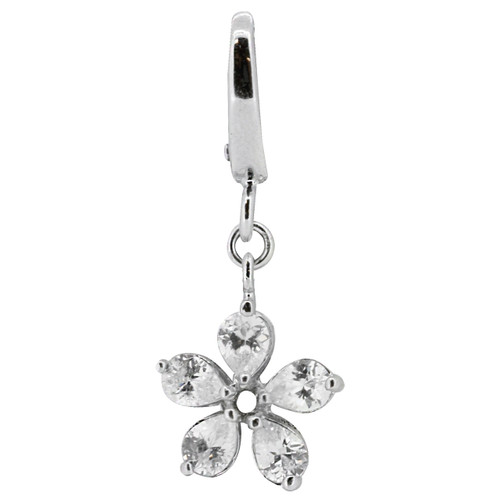 ZABLE CZ Flower clip-on Bead Charms LC-236