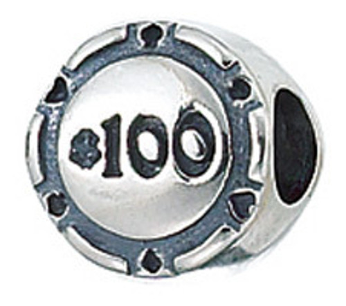 ZABLE $100 Poker Chip Bead Charm BZ-2067