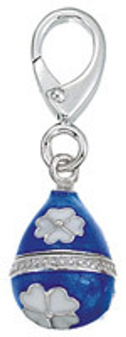 ZABLE Blue Flip Open Egg clip-on Bead Charms LC-227