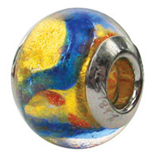 ZABLE Murano Gold and Blue Glass Bead Charm BZ-1563