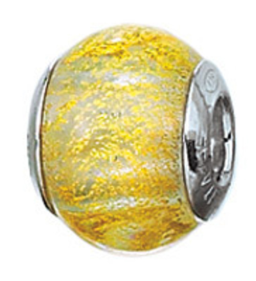 ZABLE Murano Glass Bead Charm Clear and Gold BZ-1593