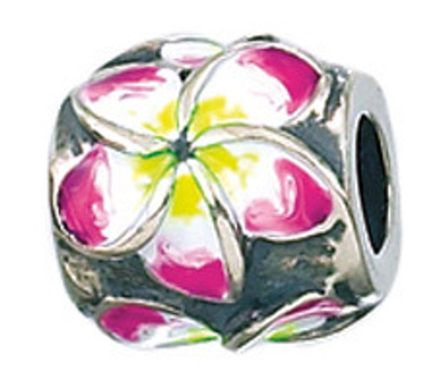 ZABLE Pink Plumeria Bead Charm BZ-2012