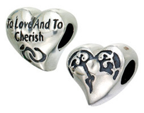 ZABLE Love and Cherish heart Bead Charm BZ-2261