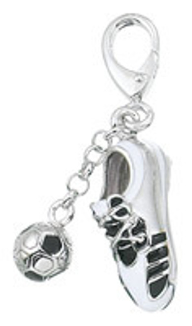 ZABLE Soccer Ball and Shoe clip-on Bead Charms LC-136