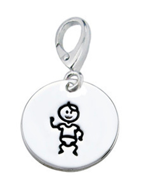 ZABLE Baby Boy/Son Engravable Clip-on Charm SS5013