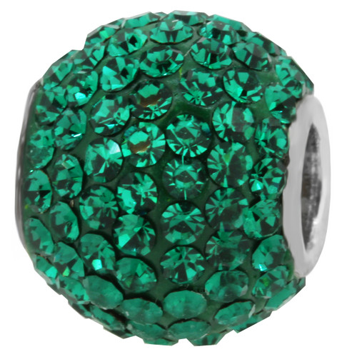 ZABLE Emerald Green May Crystal Studded Bead Charm BZ-1285