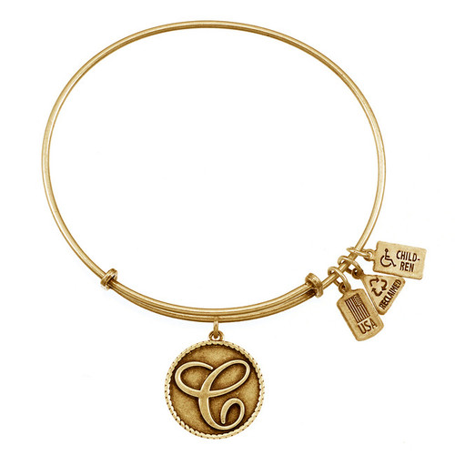 Wind and Fire Love Letter "C" Initial Charm with Bangle WF-152