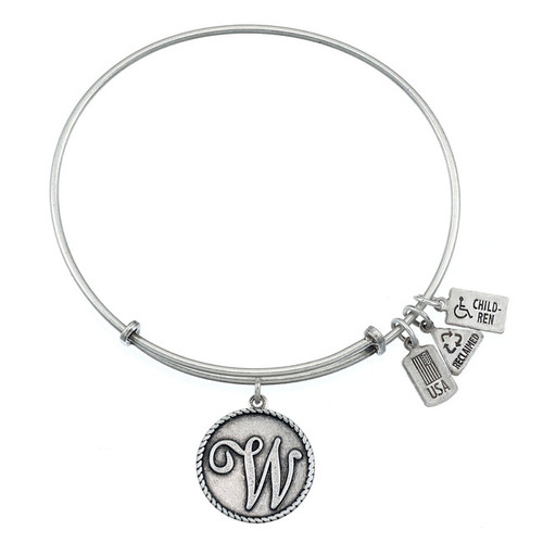 Wind and Fire Love Letter "W" Initial Charm with Bangle WF-172