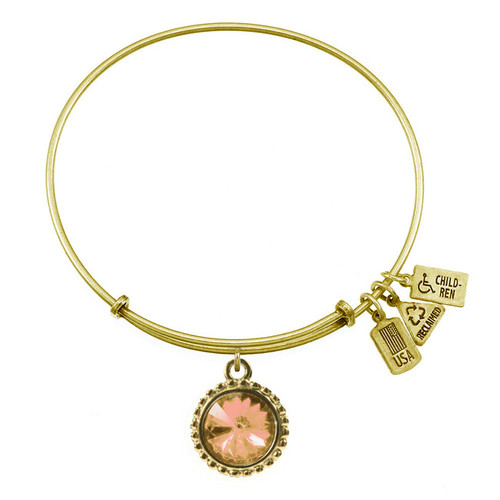 Wind and Fire Gold November Birthstone Charm with Bangle WF-111