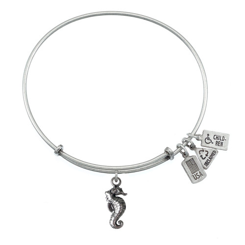 Wind and Fire 3D Seahorse Charm with Bangle WF-521 (Retired)