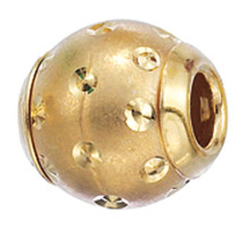 ZABLE Gold over Sterling Silver Laser/Diamond Cut Dots Bead Charm BZ-2205