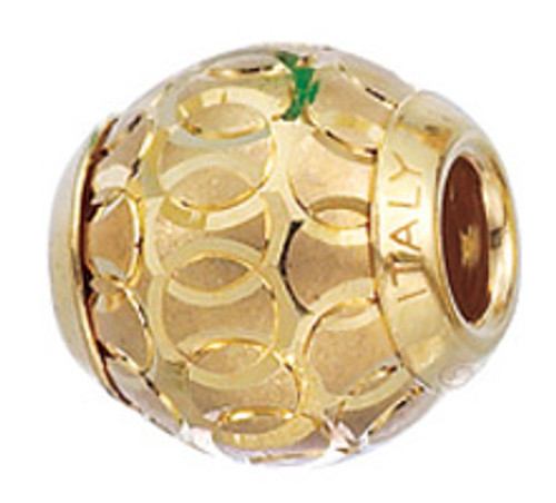 ZABLE Gold over Sterling Silver Laser/Diamond Cut Circles Bead Charm BZ-2207