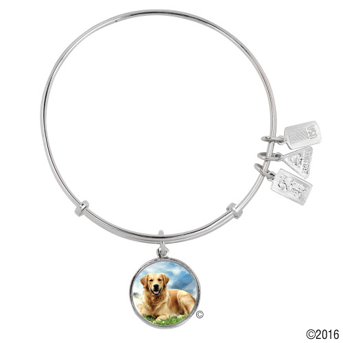 Wind and Fire "Golden Retriever Dog" Enamel Painted Charm with Bangle WF-756