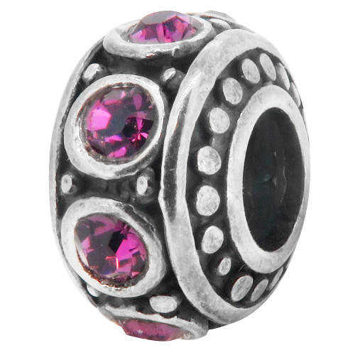 ZABLE February Birthstone Bead Charm BZ-1051 fits Pandora