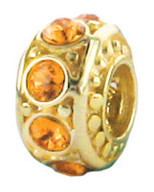 ZABLE November Gold over .925 Silver Birthstone Bead Charm BZ-3060