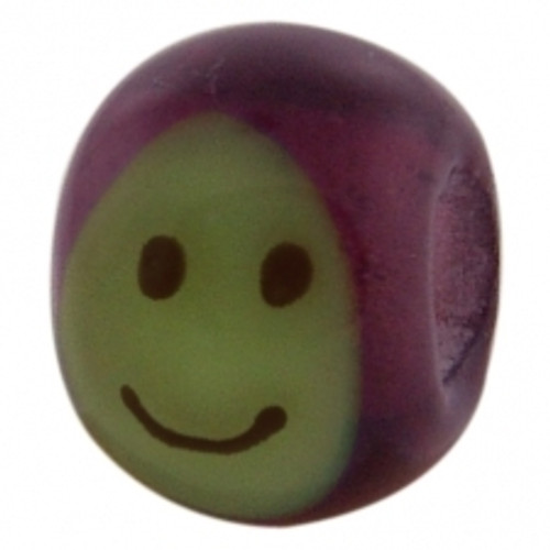 BIAGI KIDZ Happy Face painted Purple Glass Bead Bead Charm BGS04
