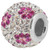 ZABLE Pink & White flowered Crystal Studded Bead Charm BZ-1145