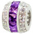 ZABLE Purple and White CZ Bead Charm BZ-1155, fits Pandora.