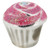 ZABLE Pink Cupcake Bead Charm BZ-2220, fits pandora, compatible with Pandora. Birthday, little girl, princess, sparkly hot pink.