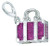 ZABLE Hot Pink Suitcase Bead Charms LC-146