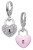 ZABLE Pink Enamel Lock Heart with Crystals Charm LC-350