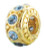 ZABLE March Gold over Silver Birthstone Bead Charm BZ-3052