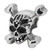 ZABLE Skull and Crossbones Bead Charm BZ-1411, fits pandora, compatible with pandora.