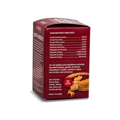 Repta Boost ingredients and general analysis label.