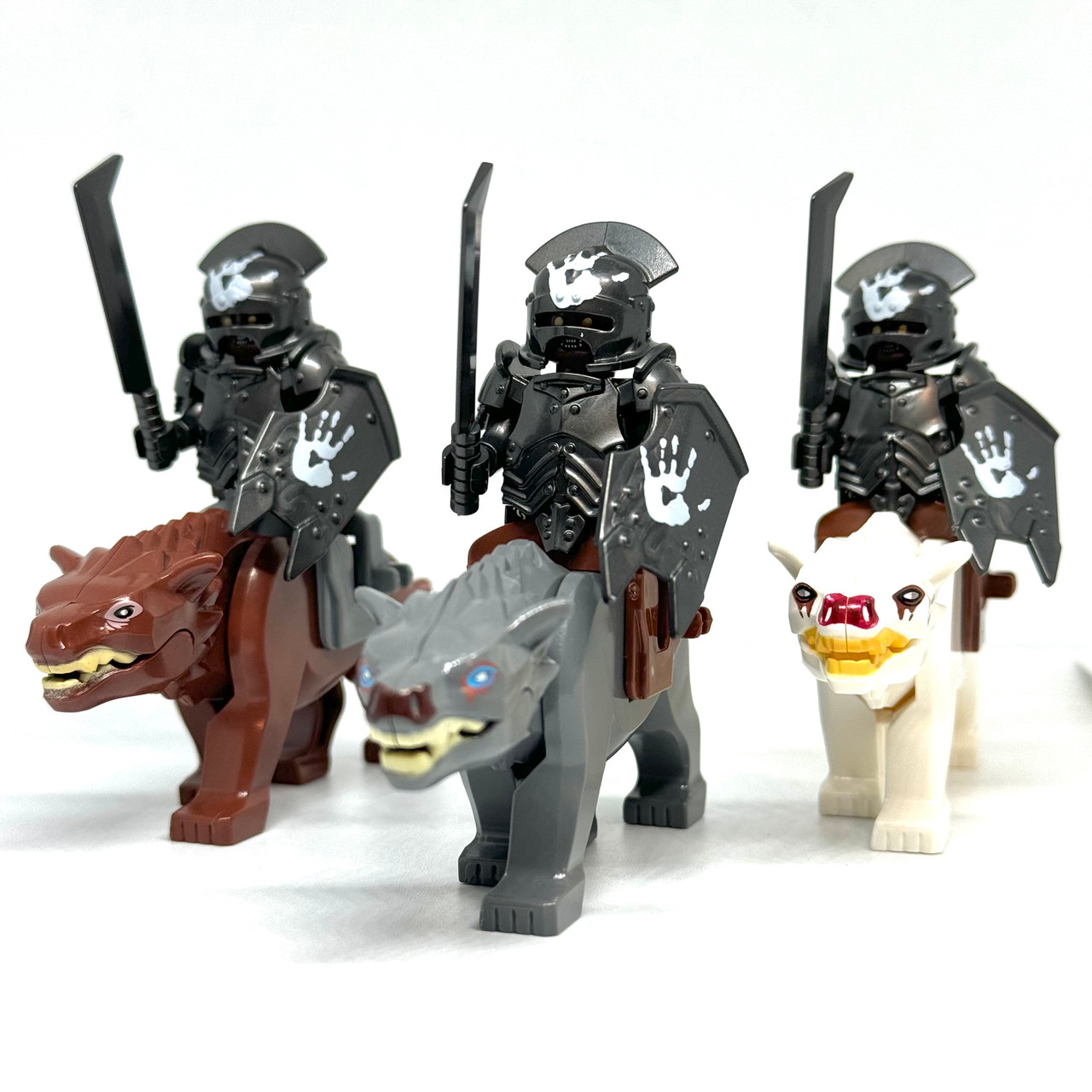 Uruk-Hai on Warg Mounts Lord of the Rings Minifigures Wolf Orcs