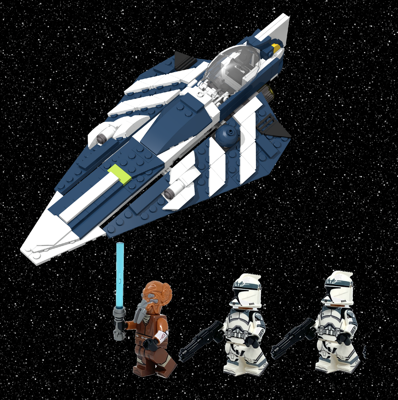 Plo Koon Starfighter Lego Star Wars Blue Ship Plo Koon's Jedi
