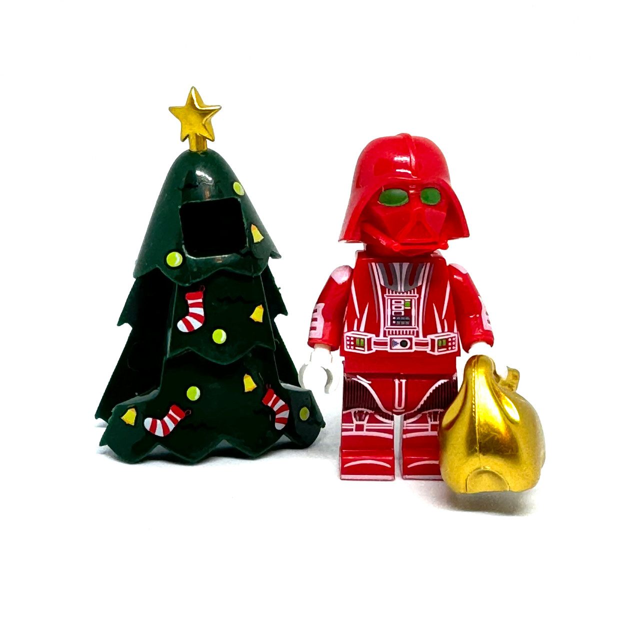 Holiday Darth Vader Minifigure Red Anakin Skywalker Christmas Tree