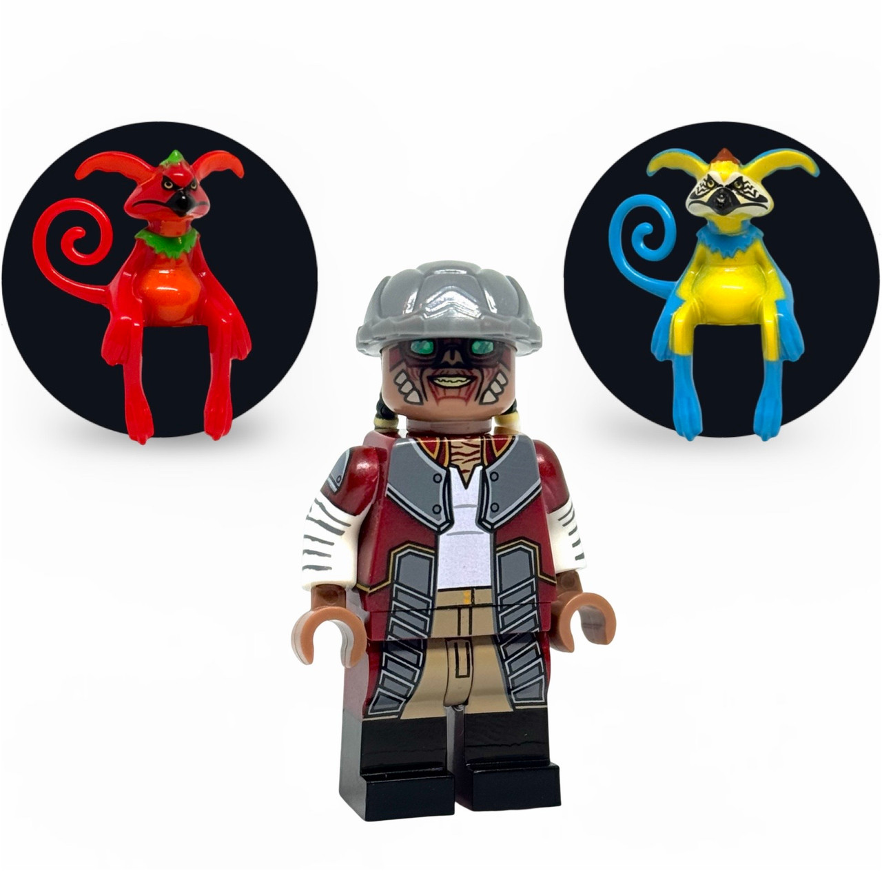3in1 Pack Hondo Ohnaka Minifigure with Kowakian Monkey Lizards