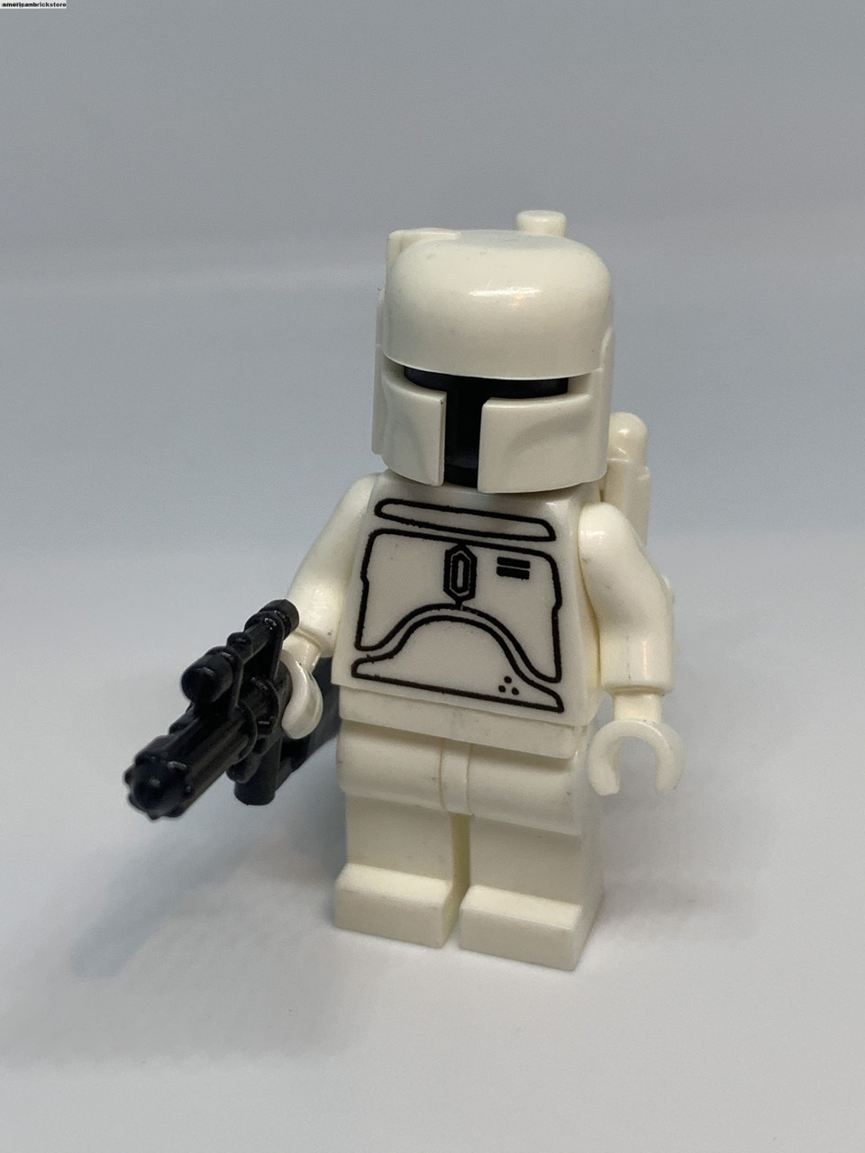 Classic White Prototype Boba Fett Minifigure Star Wars Mandalorian Bounty Hunter