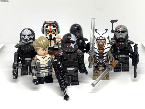 The Bad Batch Minifigures Star Wars Clone Troopers Wrecker Hunter Crosshair Tech Echo Ahsoka and Omega