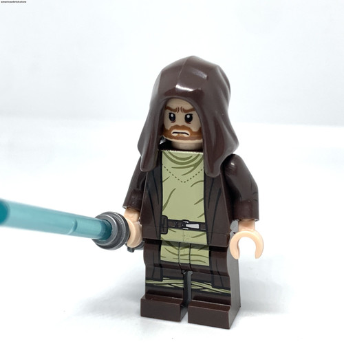 Obiwan Kenobi Minifigure Star Wars Hooded Jedi with Lightsaber