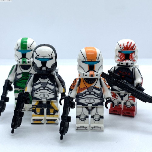 Delta Squad Minifigures Star Wars Republic Commando Clone Troopers with DC-17m