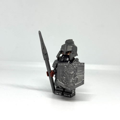 Armored Dwarf Soldier Minifigure with Spear Lord of the Rings