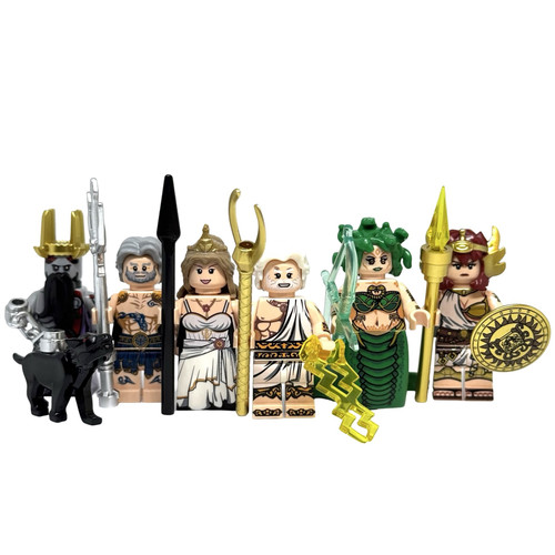 Greek Mythology Gods Minifigures - Hades Zeus Hera Medusa Athena Poseidon